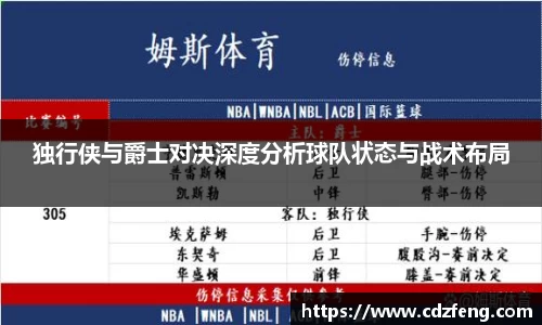 独行侠与爵士对决深度分析球队状态与战术布局